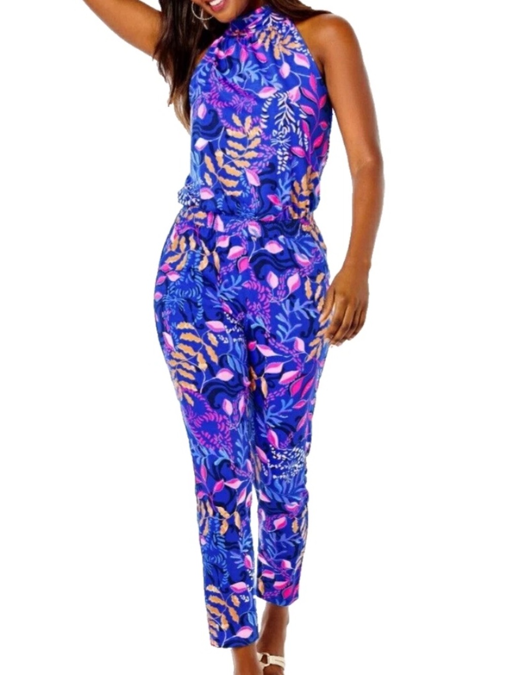 Lilly Pulitzer Wyota Jumpsuit Borealis Blue - size M
